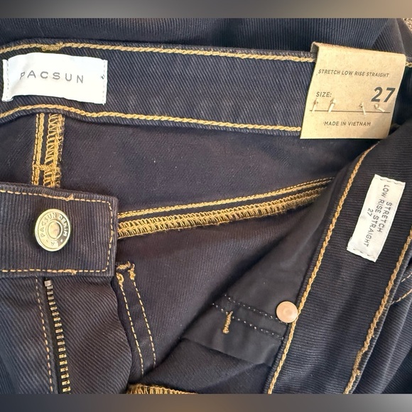 PacSun Women's Y2K Black Straight low rise straight Leg Jeans | Size 27 - Picture 8 of 8